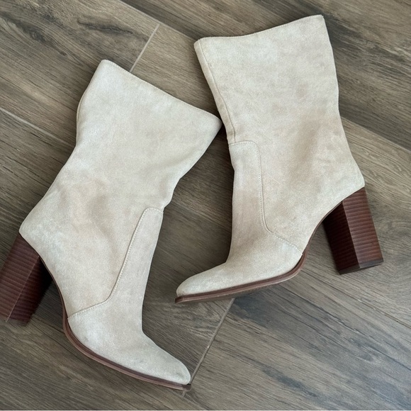 DOLCE VITA Calf High Suede Nokia Slouch Booties in Dune - Picture 2 of 6